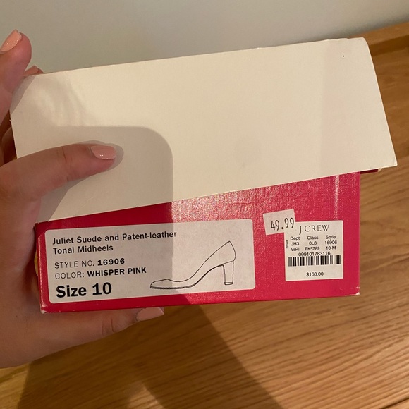 Never worn ladies J Crew suede and pattern leather high heels - Picture 4 of 4